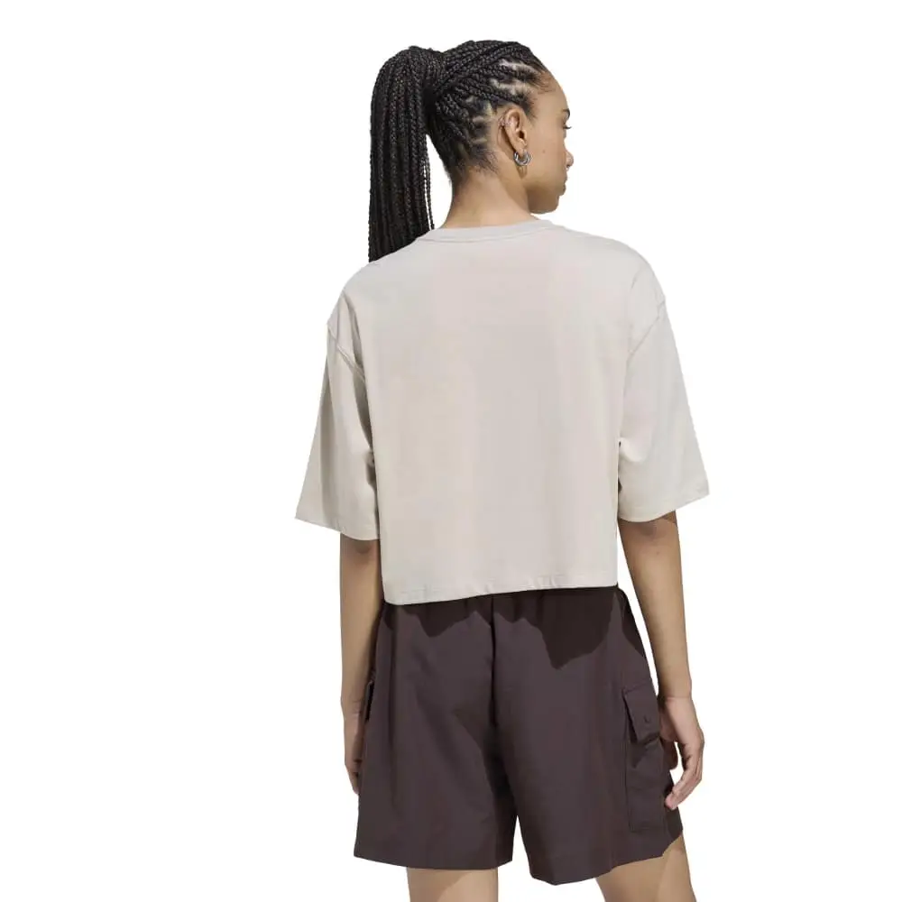 Essentials Crop T-Shirt Beige - Image 3
