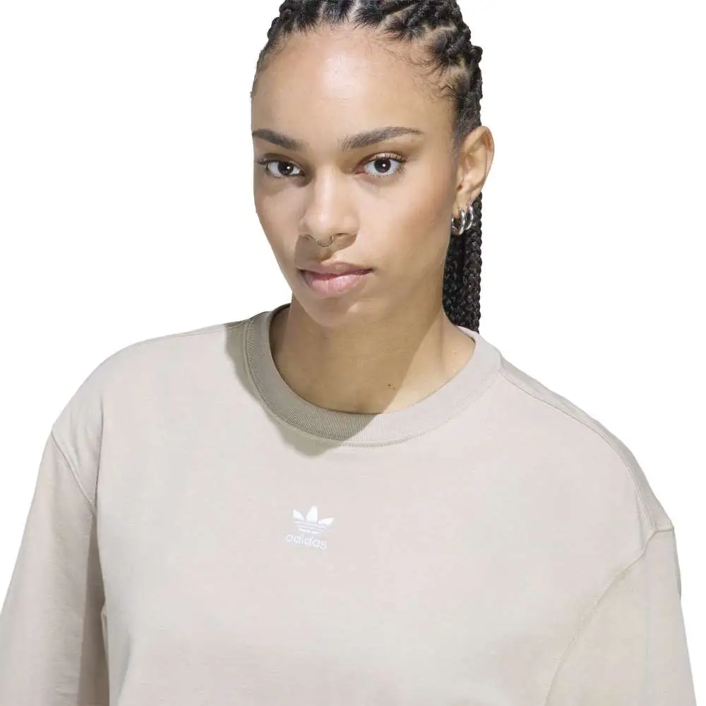 Essentials Crop T-Shirt Beige - Image 5