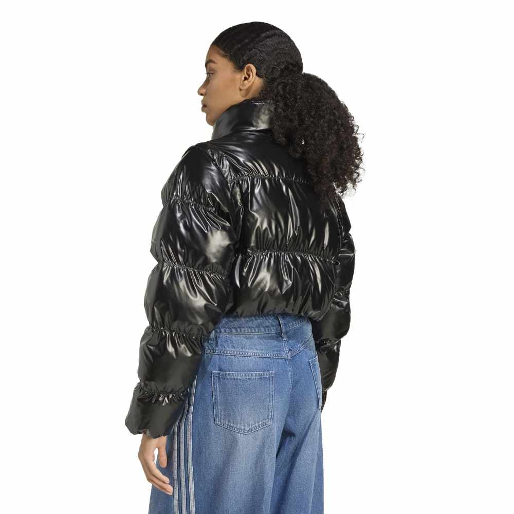 Essentials Glossy 2-In-1 Cropped Puffer Black - Image 3