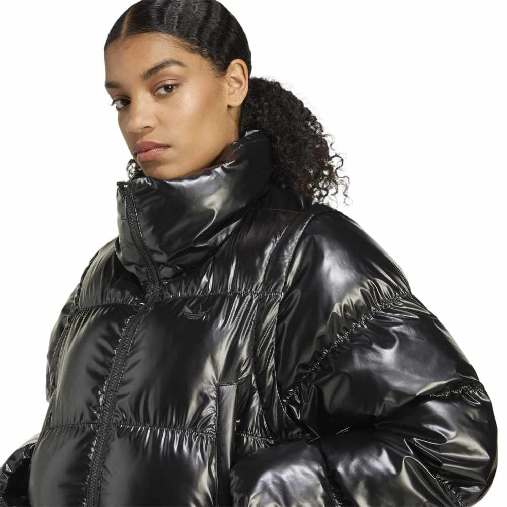 Essentials Glossy 2-In-1 Cropped Puffer Black - Image 4