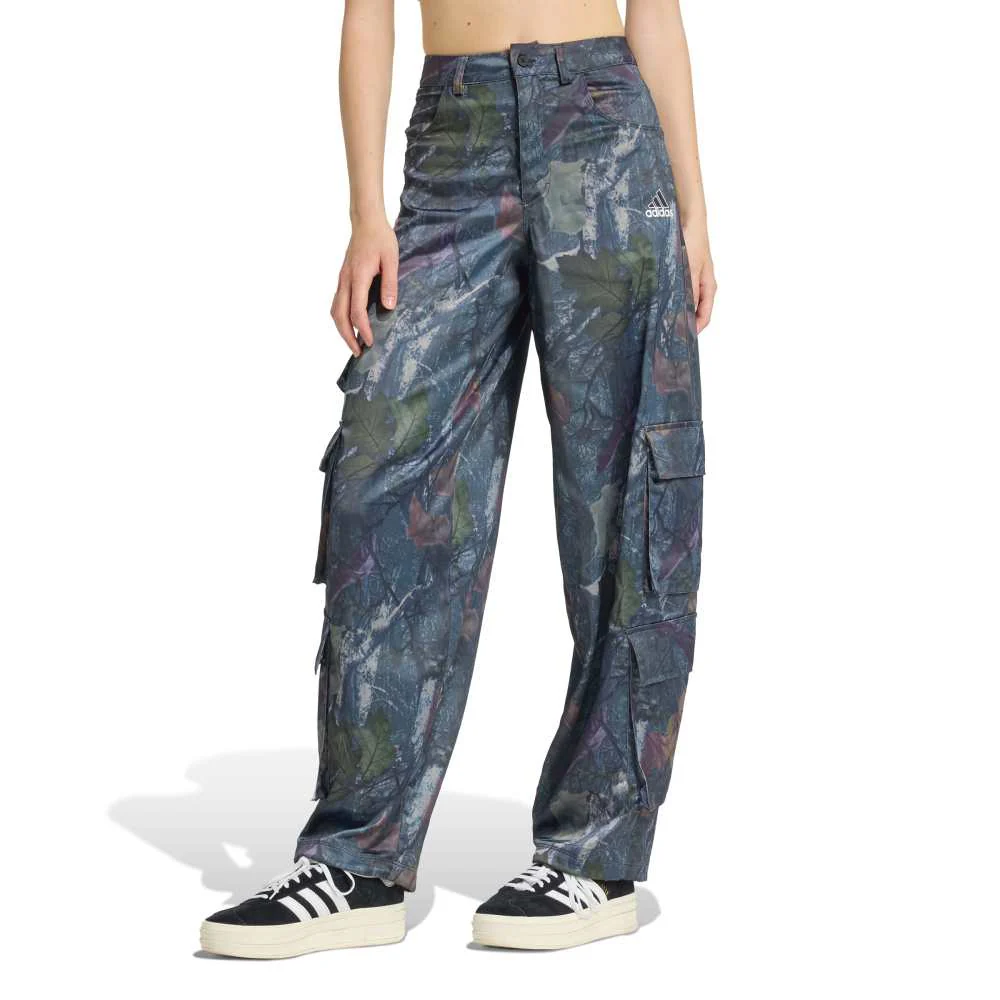 Originals Leaf Camo Print Satin Cargo Pant Black - Image 2