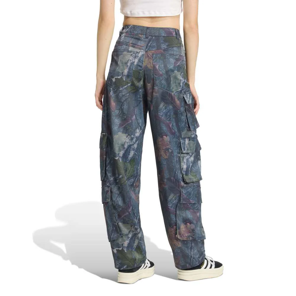 Originals Leaf Camo Print Satin Cargo Pant Black - Image 3