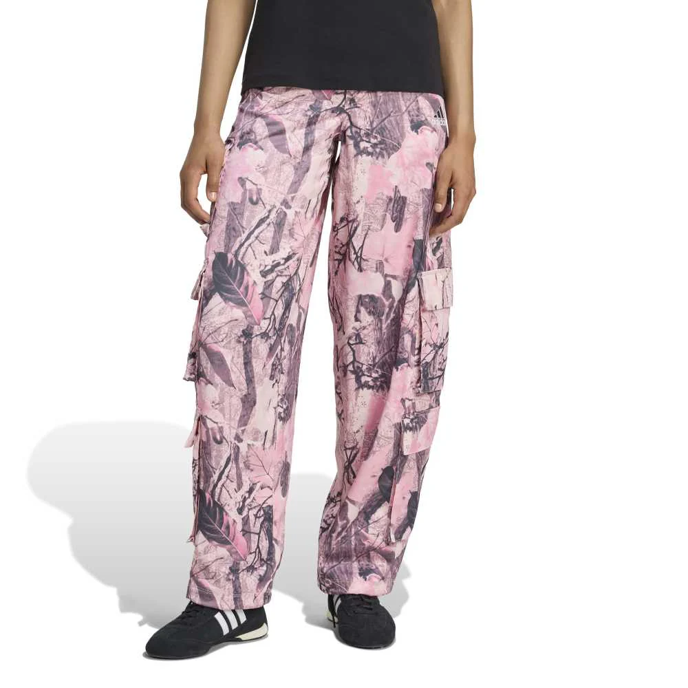 Originals Leaf Camo Print Satin Cargo Pant Pink - Image 2