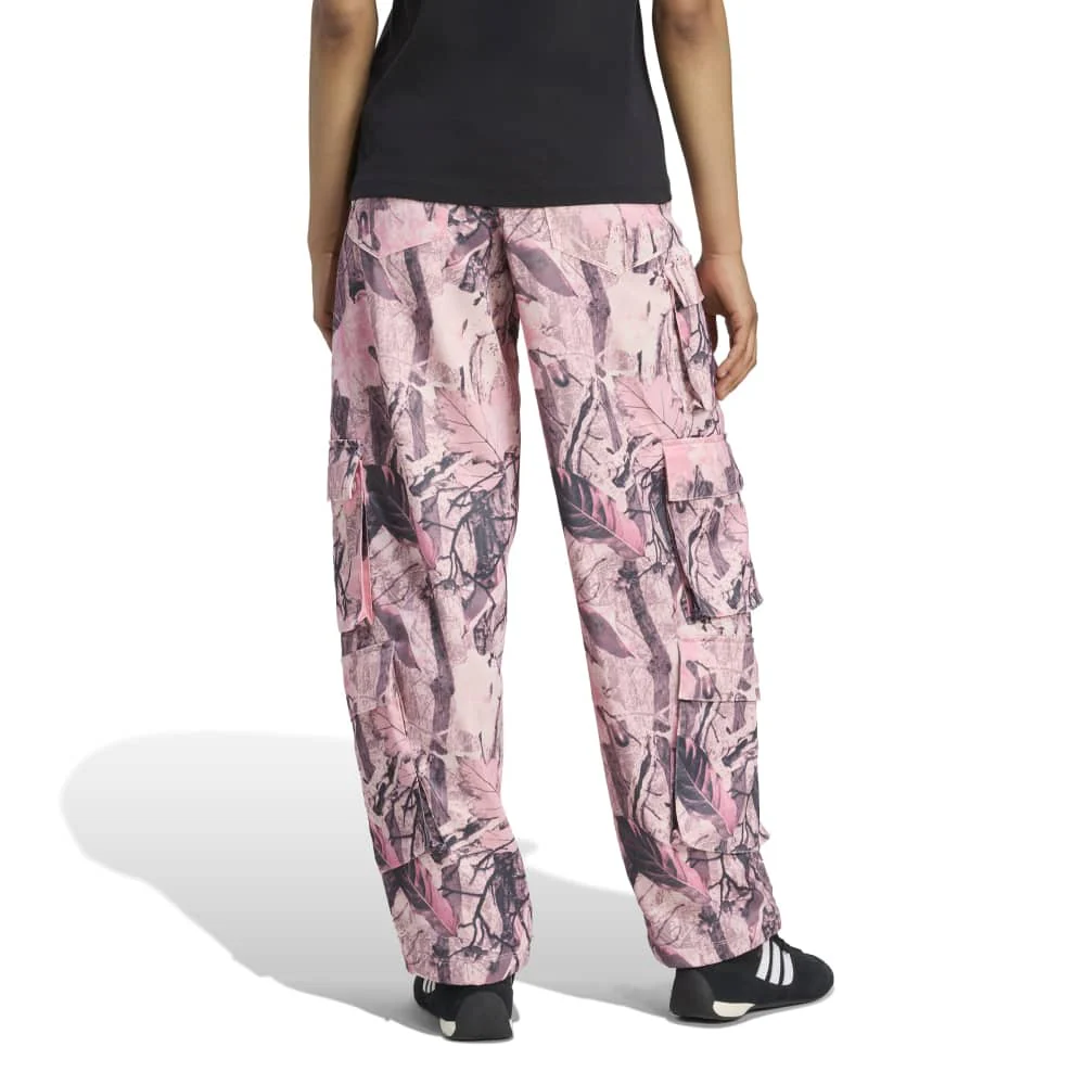 Originals Leaf Camo Print Satin Cargo Pant Pink - Image 3