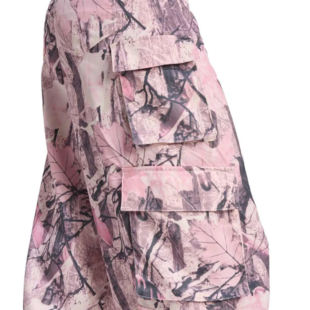 Originals Leaf Camo Print Satin Cargo Pant Pink - Image 5