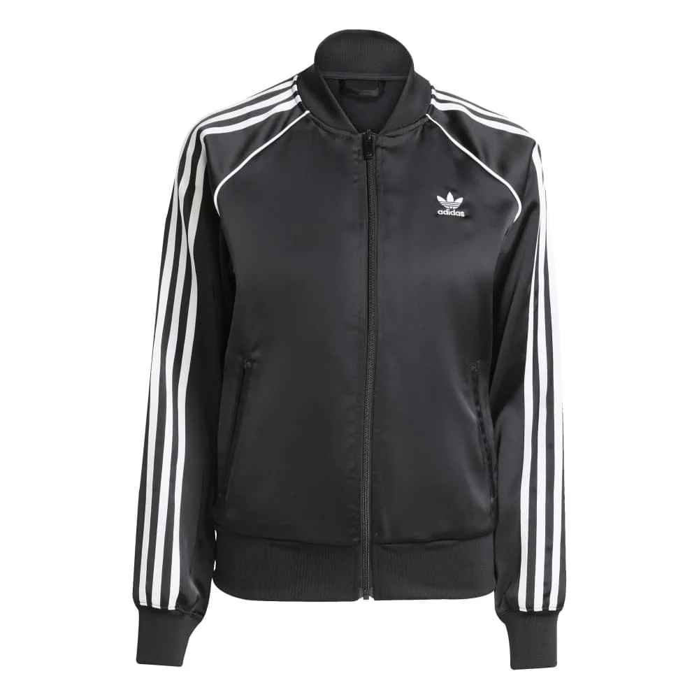 SST Adicolor Satin Track Jacket Black White