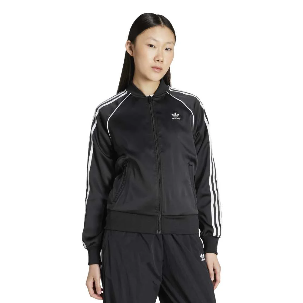 SST Adicolor Satin Track Jacket Black White - Image 2