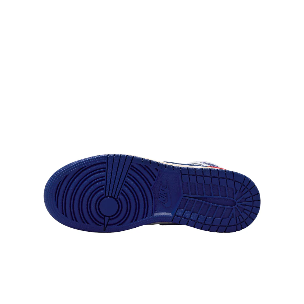 Air Jordan 1 Mid GS White Blue Red Sneakers - Image 6