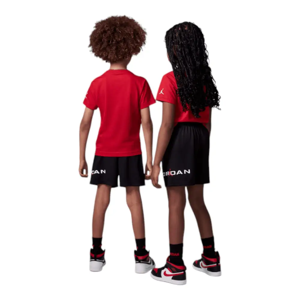 Basleine Mesh T-Shirt/Short Set Red Black - Image 2