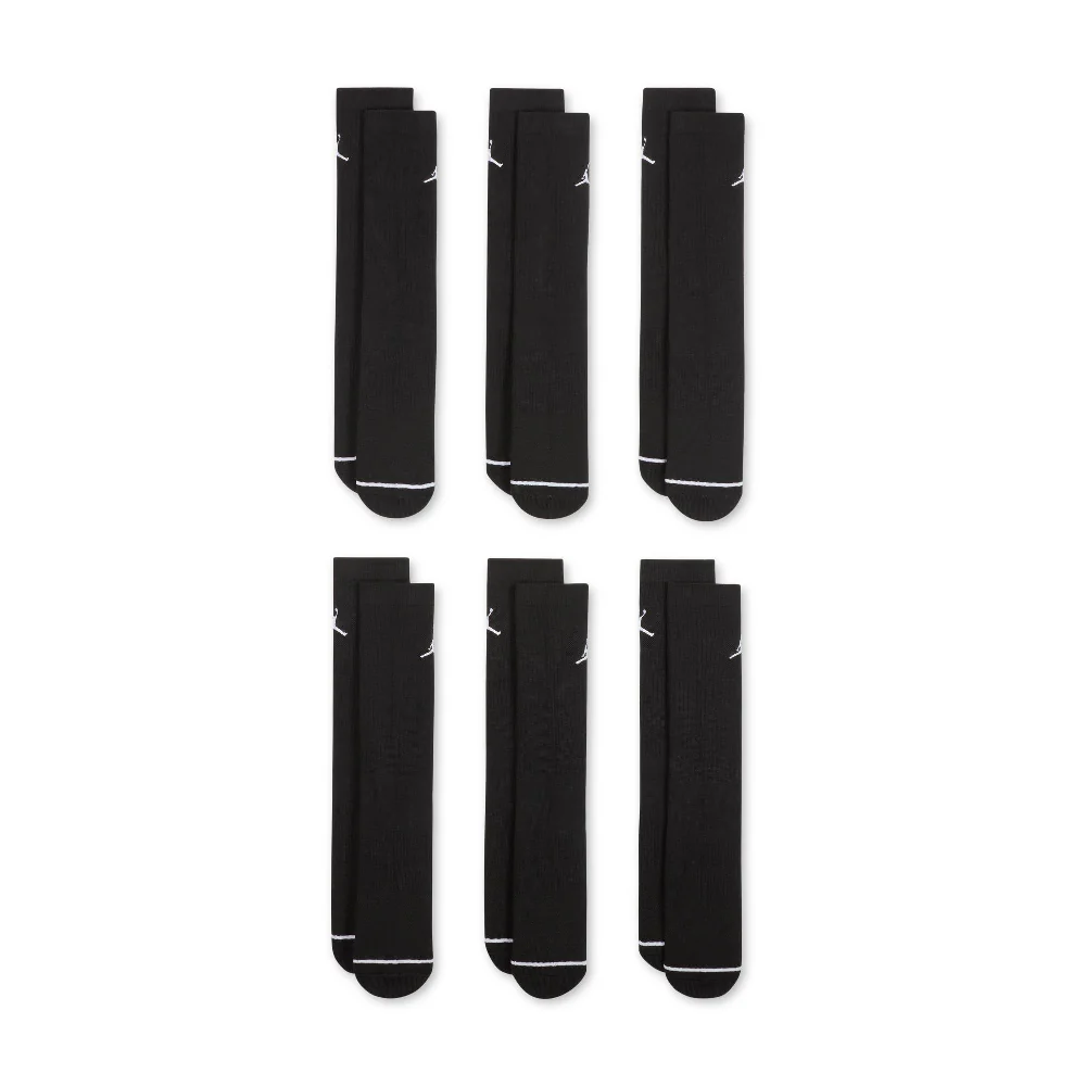 Everyday Cushioned Crew Socks (6 Pairs) Black - Image 2