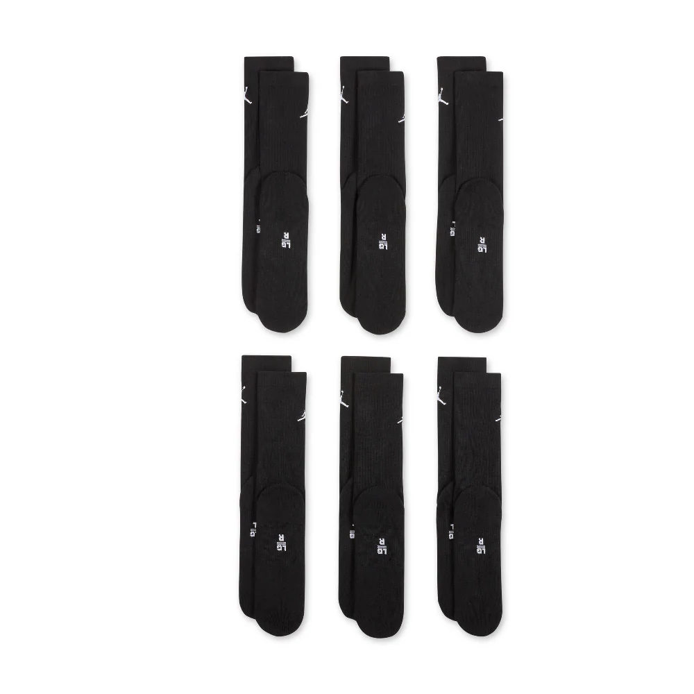 Everyday Cushioned Crew Socks (6 Pairs) Black - Image 3
