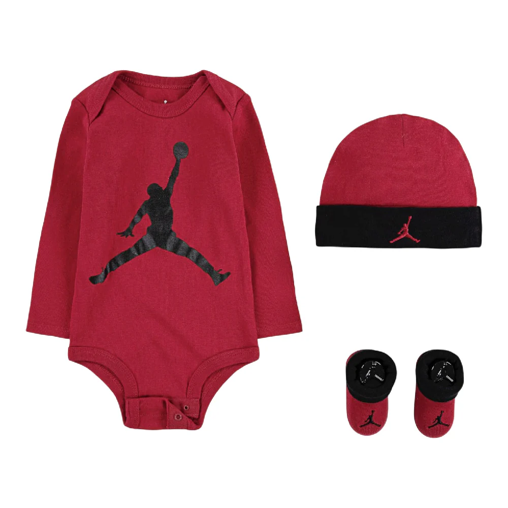 Romper/Hat/Slippers Set - 0-6M Red