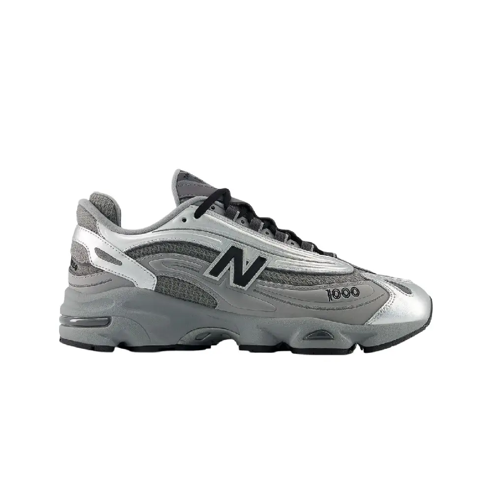 1000 Silver Metallic Grey Sneakers - Image 3