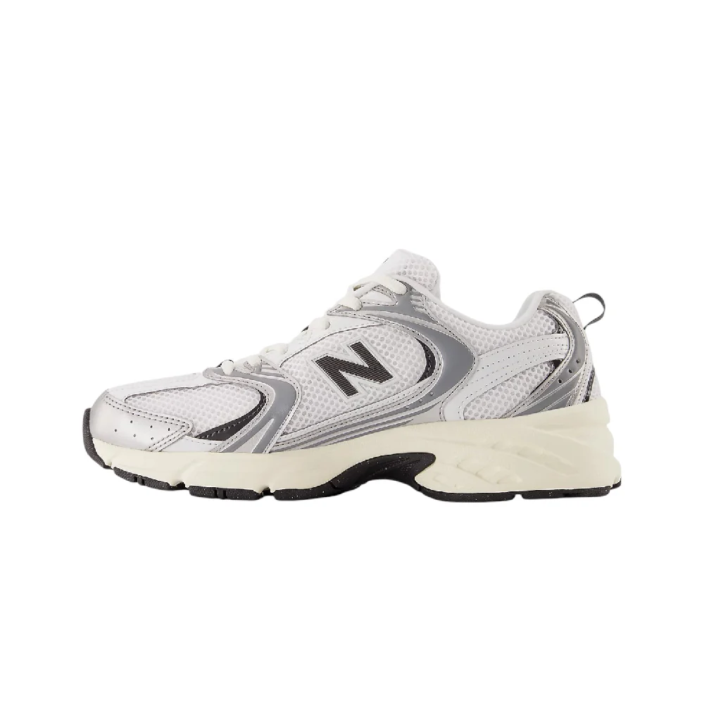 530 White Silver Black Sneakers