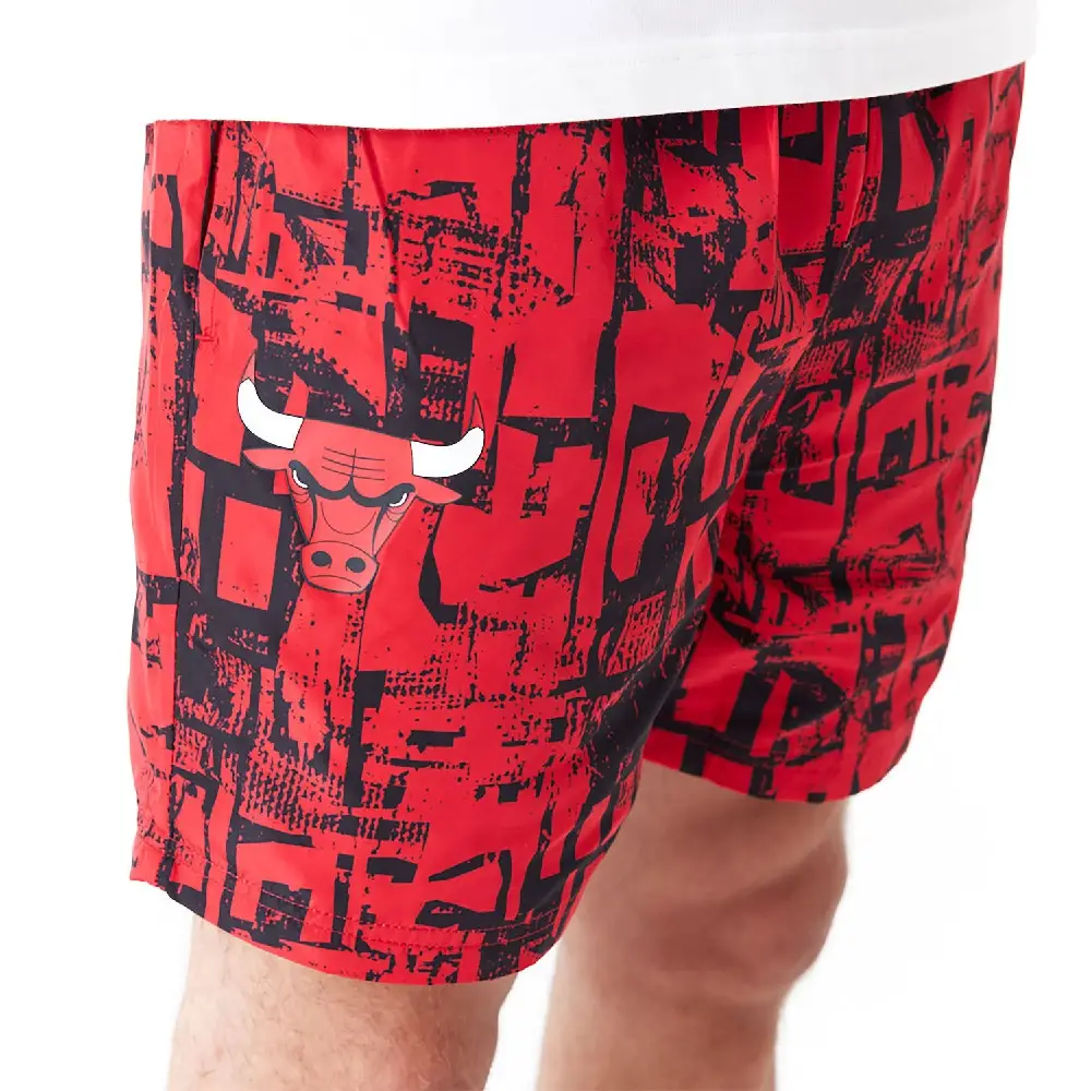 Chicago Bulls Nba All Over Print Red Shorts - Image 4