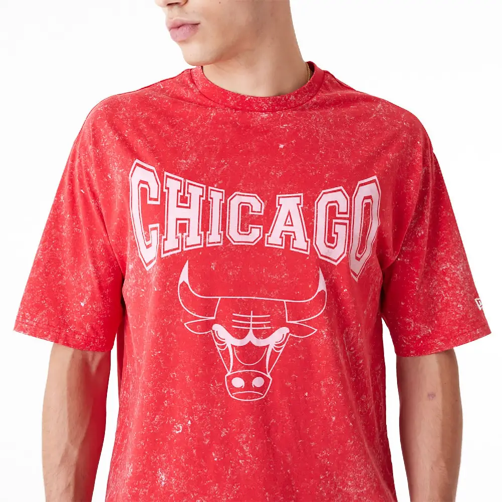 Chicago Bulls Nba Washed Red Oversized T-Shirt - Image 4