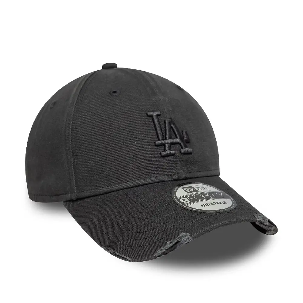 LA Dodgers MLB Washed Distressed Charcoal 9FORTY Cap - Image 2