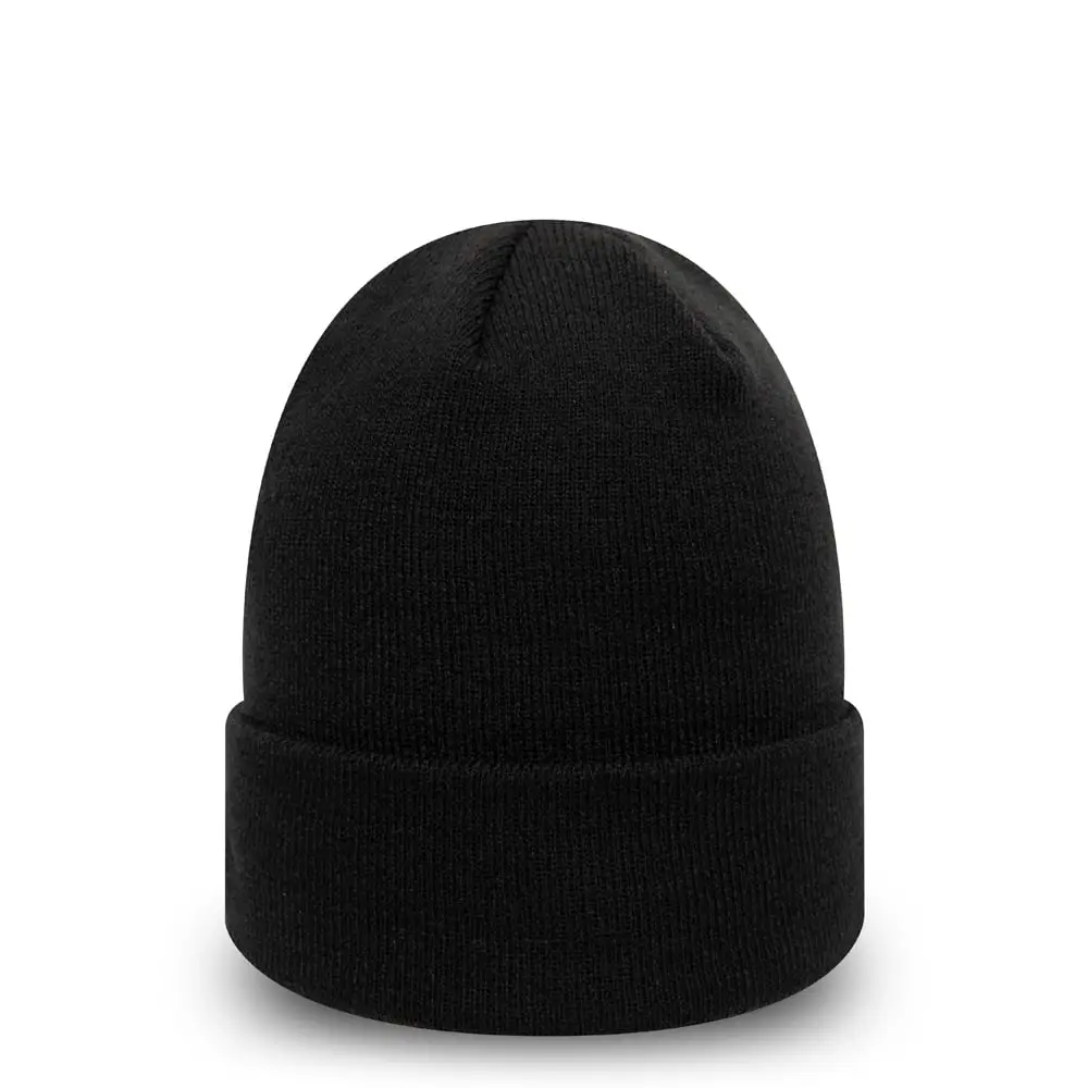 New York Yankees Essential All Black Cuff Beanie Hat - Image 2
