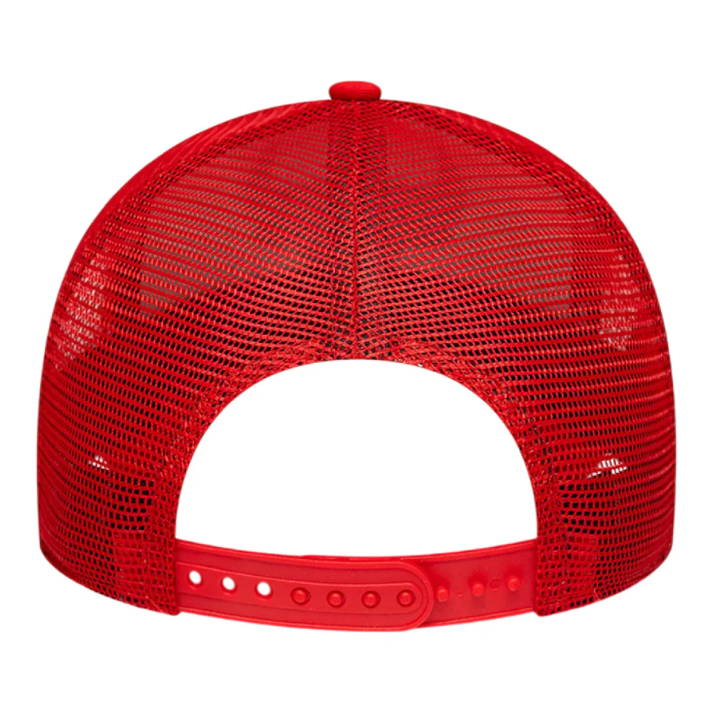 NBA Side Patch Trucker Chicago Bulls Cap Red White - Image 3