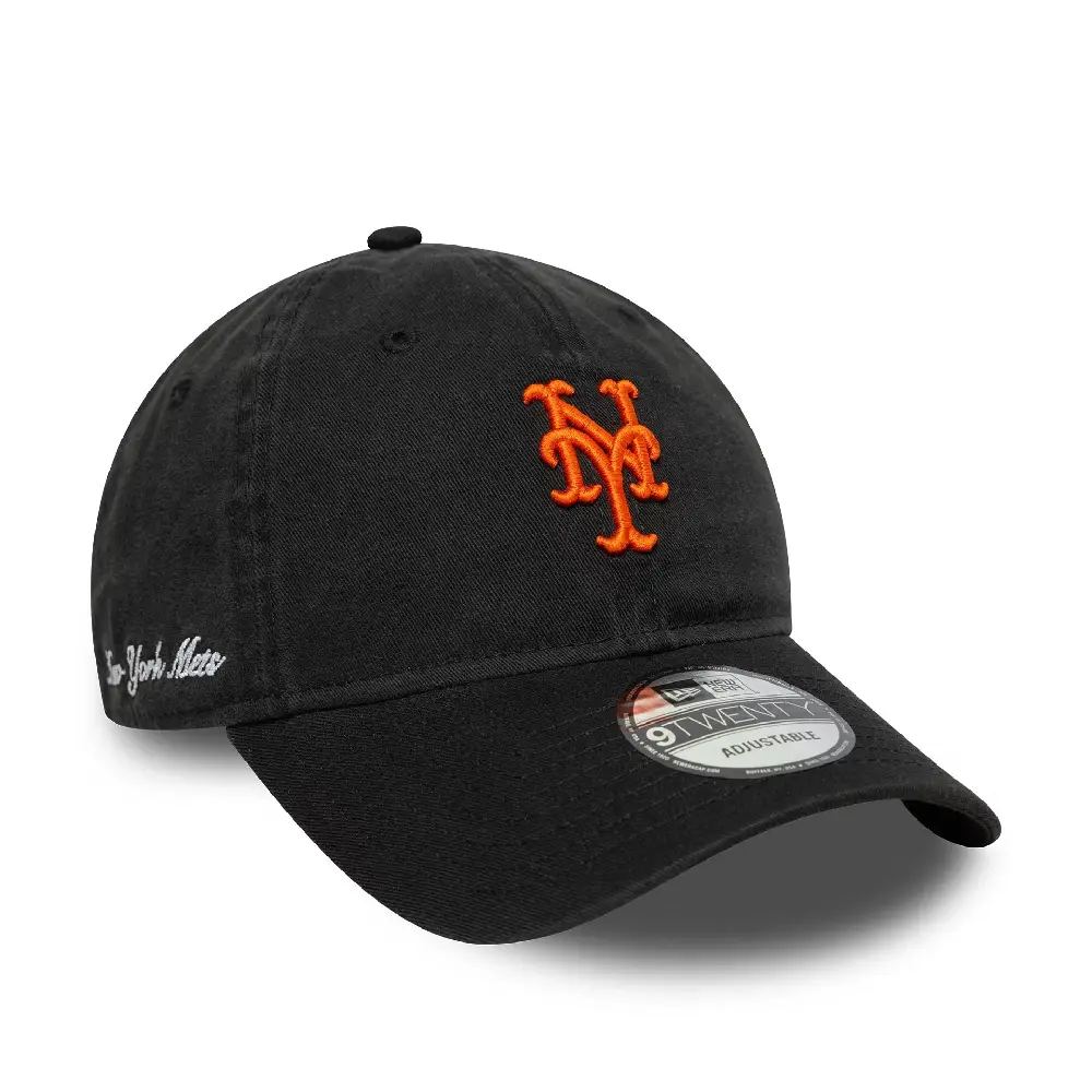 New York Mets MLB Washed Script Black 9TWENTY Cap - Image 2