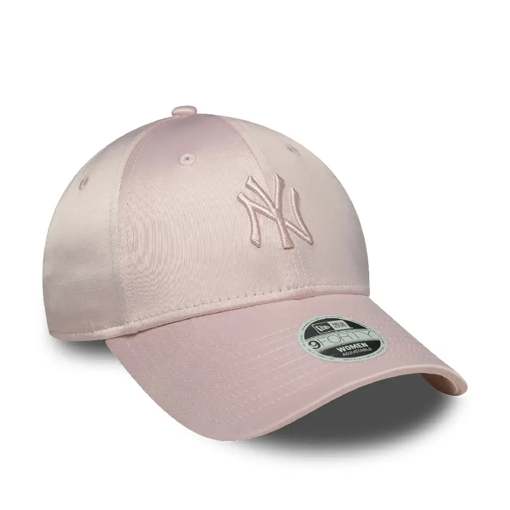 New York Yankees Womens MLB Satin Pastel Pink 9FORTY Cap - Image 2