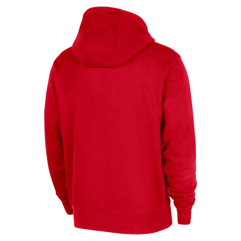 Chicago Bulls Club Nike NBA Practice Pullover Hoodie Red - Image 2