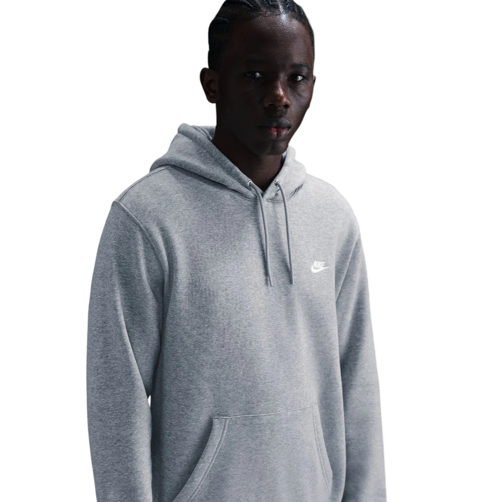 Club Pullover Fleece Hoodie Grey - Image 3