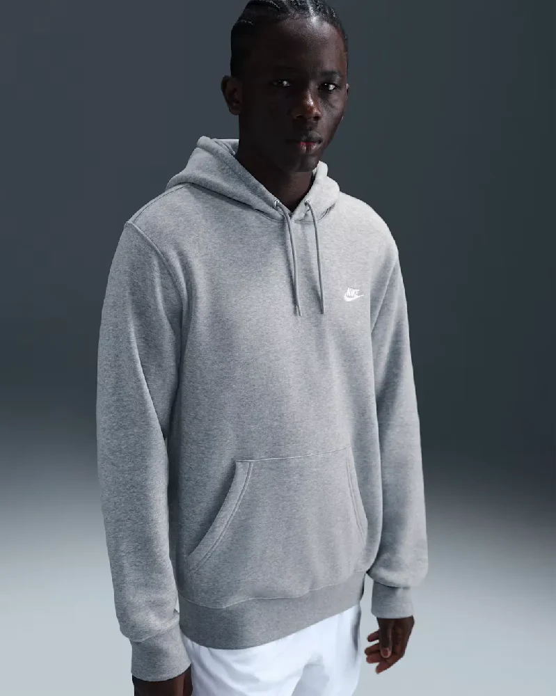 Club Pullover Fleece Hoodie Grey - Image 5