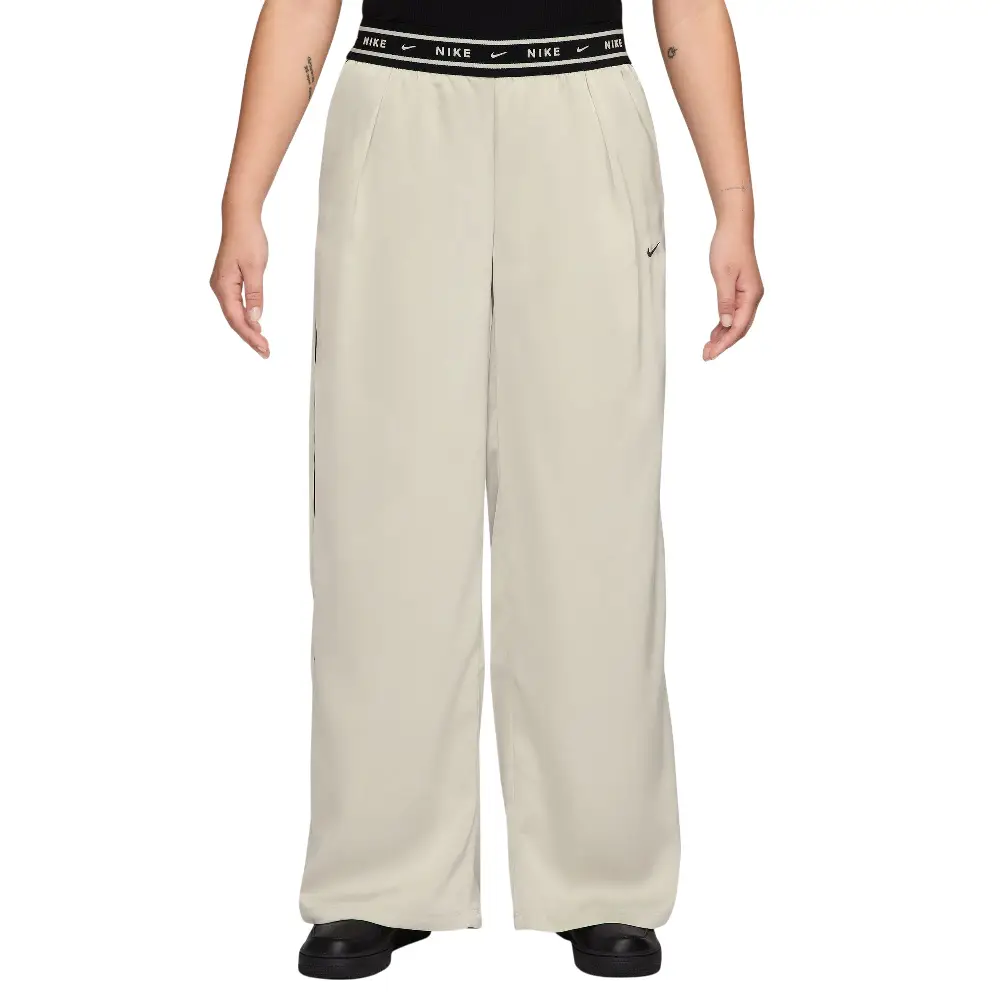 Sportswear Loose Mid-Rise Satin Pants White