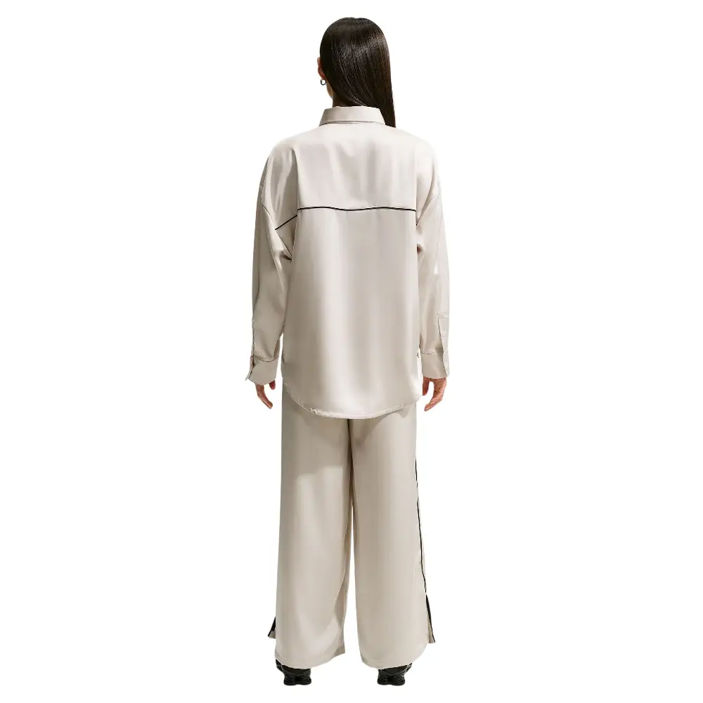 Sportswear Loose Mid-Rise Satin Pants White - Image 2