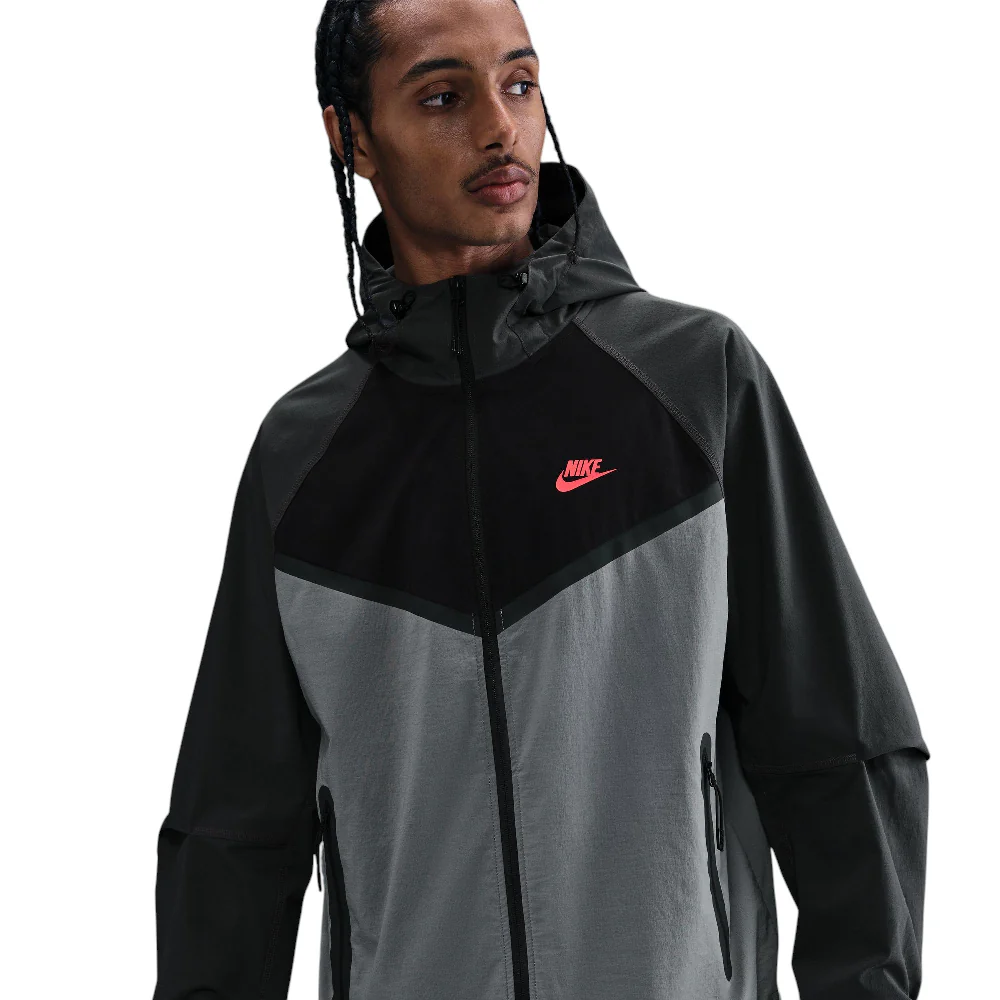 Tech Woven Full-Zip Windrunner Jacket Grey - Image 3