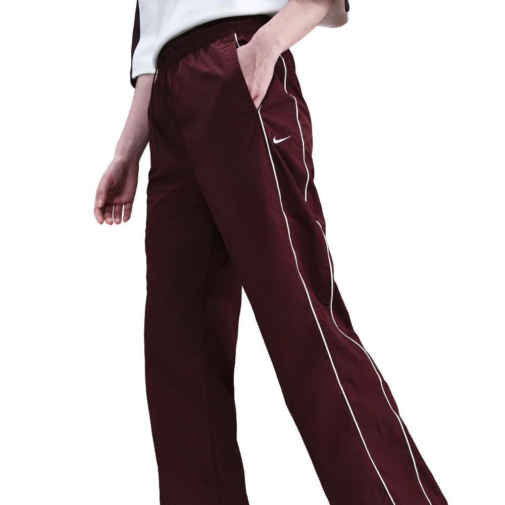Windrunner High-Waisted Woven Open-Hem Pants Red - Image 3