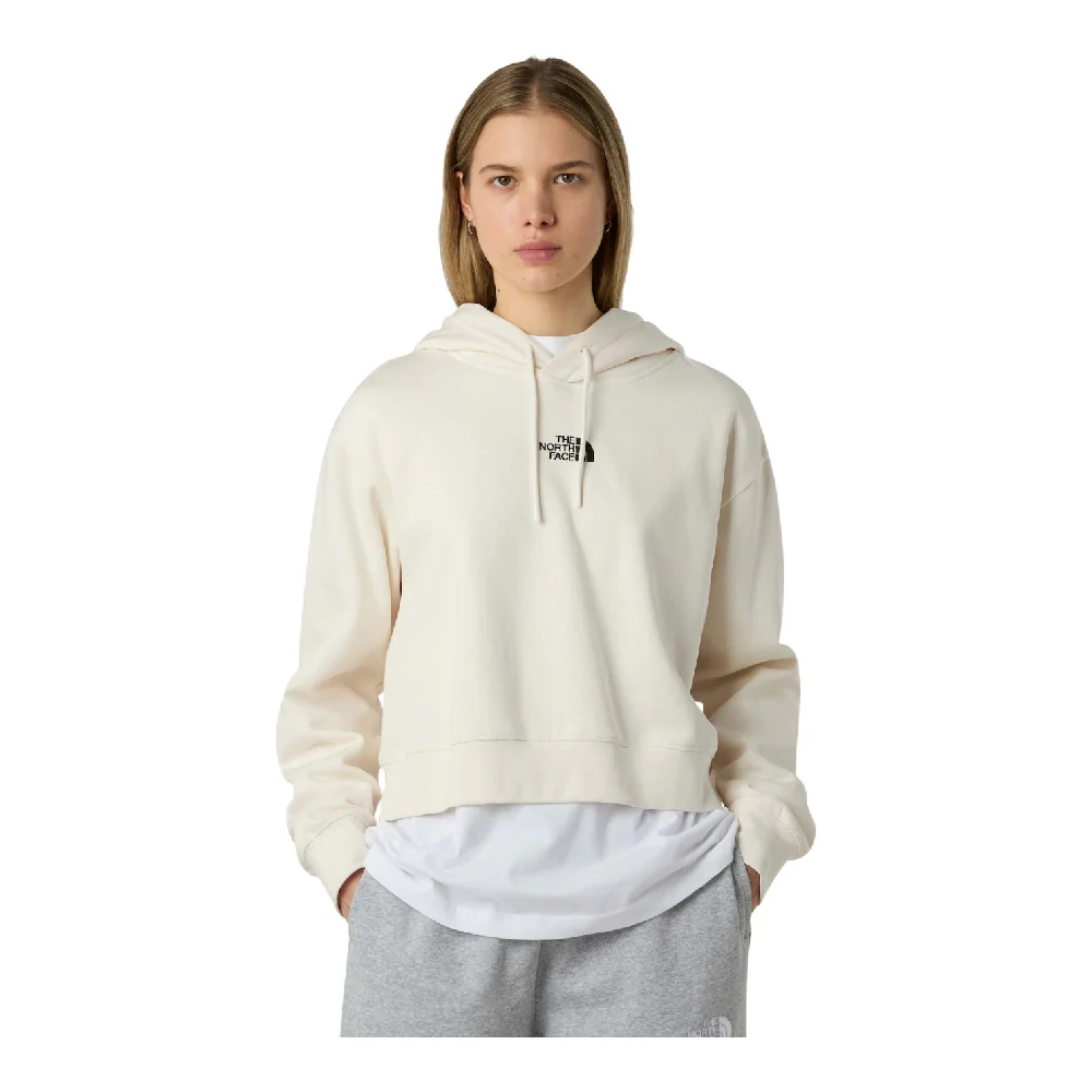 Essential Crop Hoodie White - Image 3