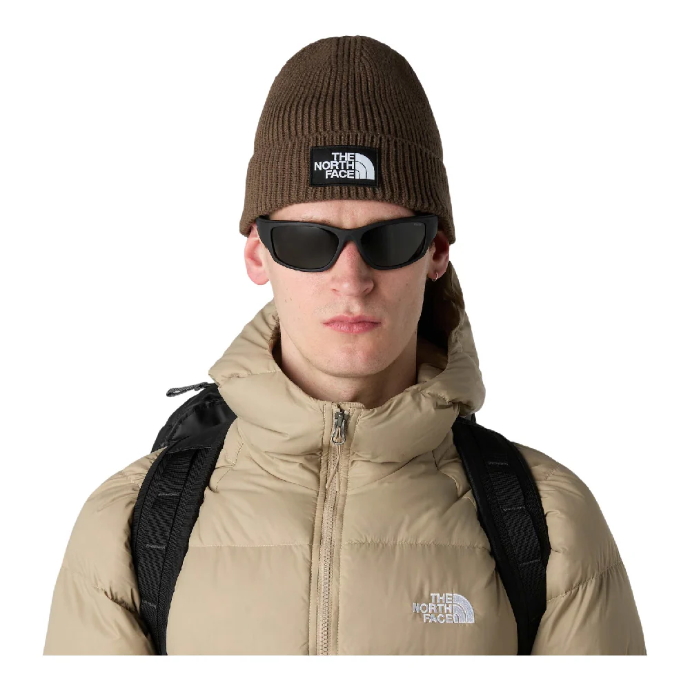 TNF Logo Box Cuffed Beanie Brown - Image 3