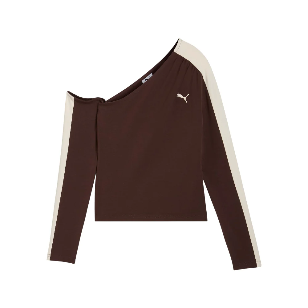 T7 Asymmetric Longsleeve T-Shirt Brown