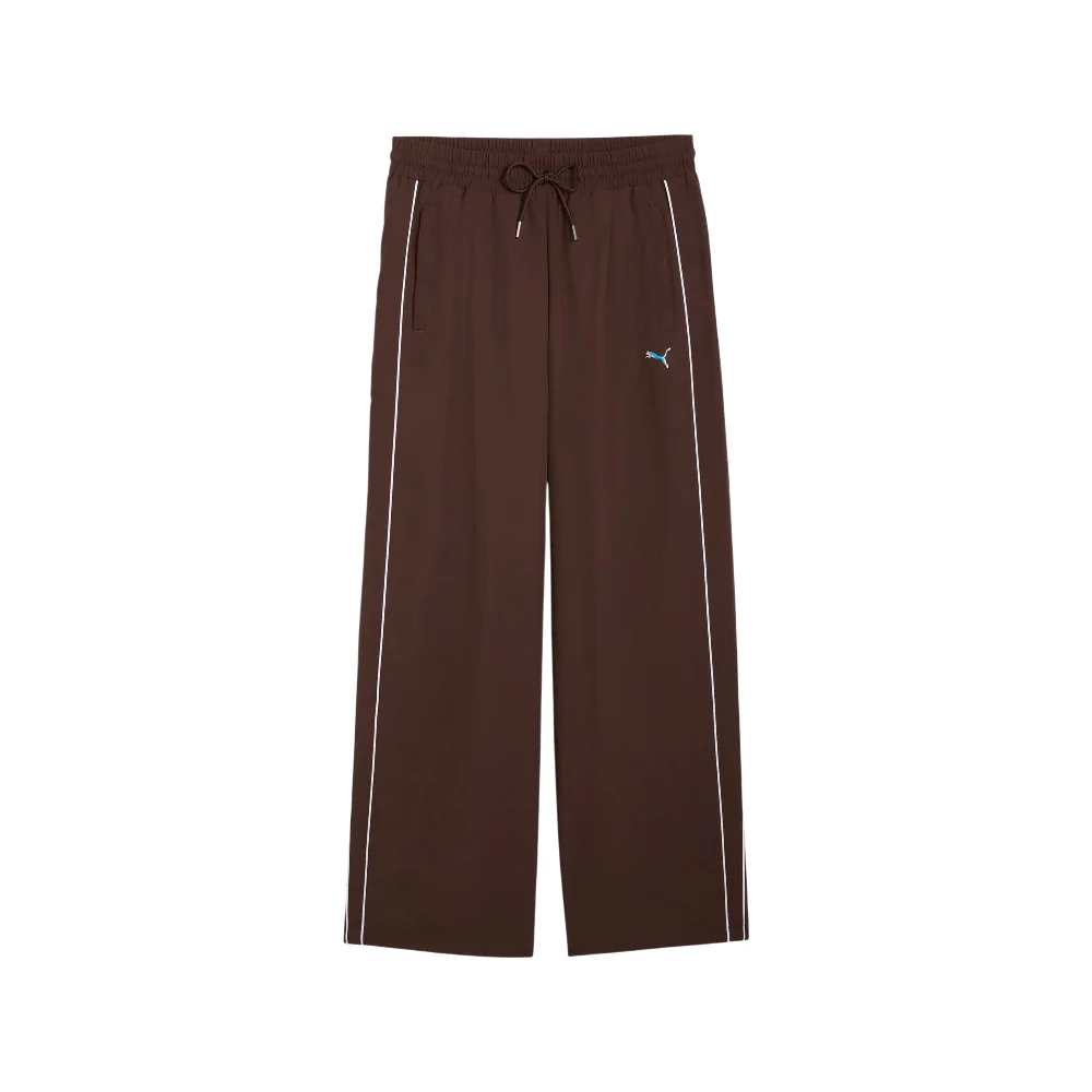 T7 Piping Relaxed Woven Track Pants Brown