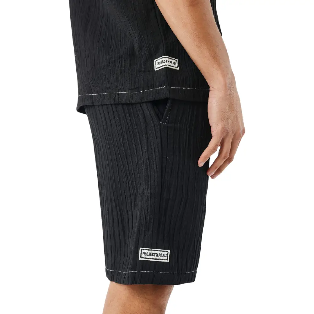 Casual Pleated Shorts Balck - Image 3
