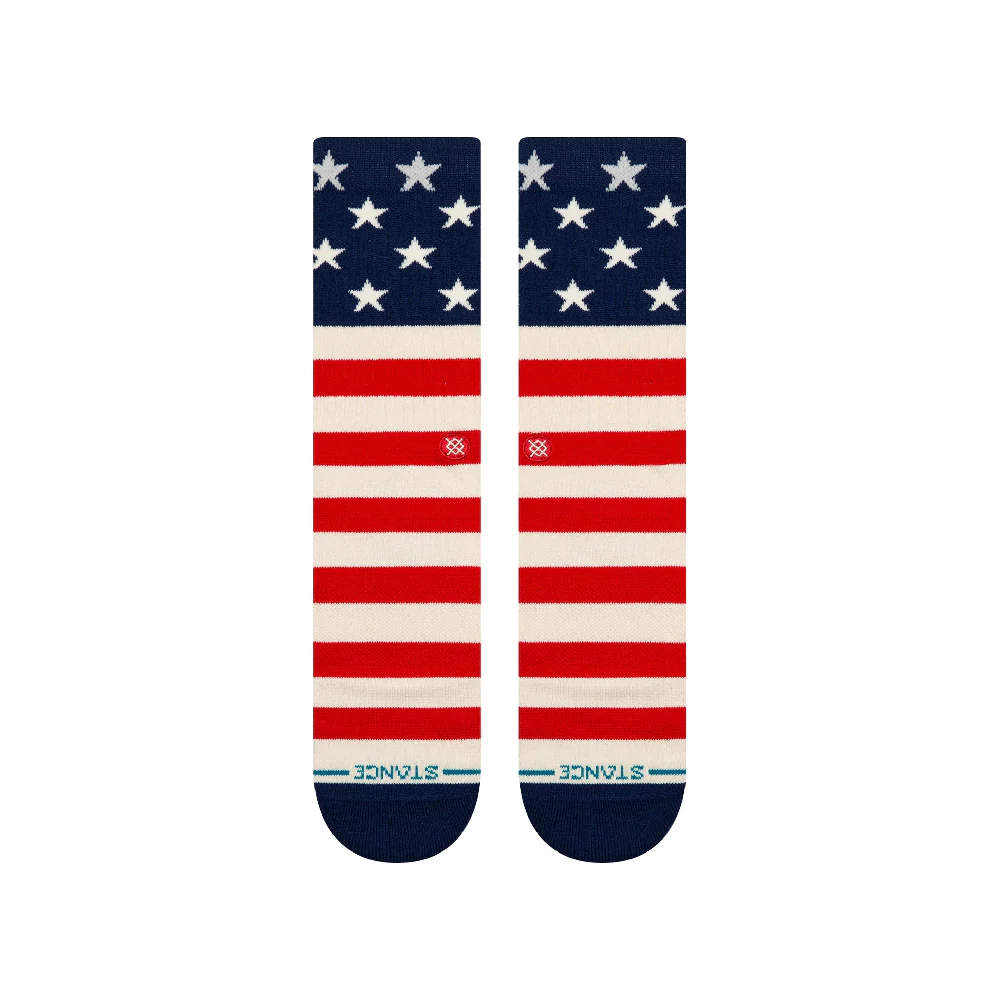 The Fourth St Crew Socks White Red Blue - Image 2