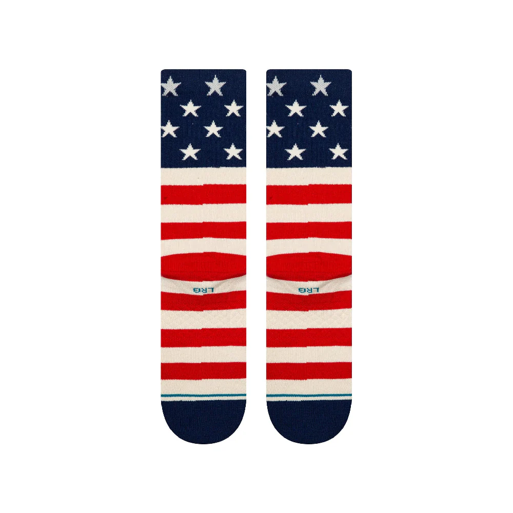 The Fourth St Crew Socks White Red Blue - Image 3