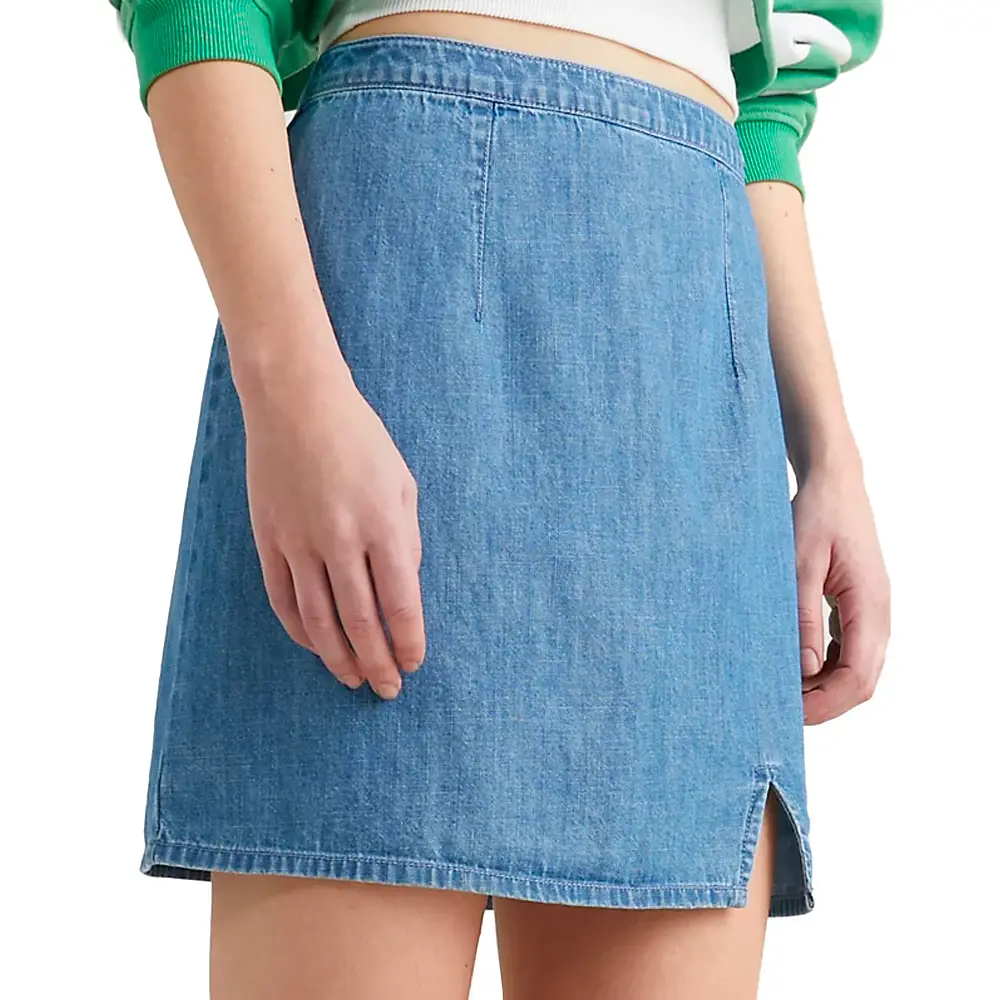 Chambray Denim Mini Skirt - Image 2